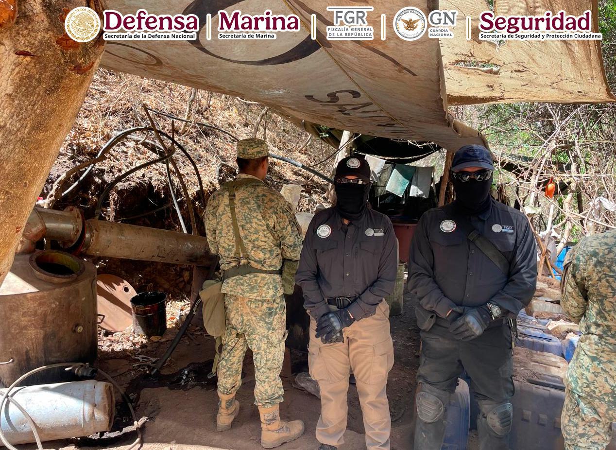 En Durango, efectivos del Gabinete de Seguridad desmantelaron un laboratorio y pista clandestina
